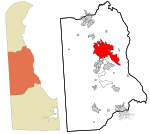 Kent County Delaware incorporated and unincorporated areas Dover highlighted